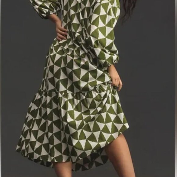 Maeve by Anthropologie The Bettina Tiered Shirt Dress Size L - Picture 5 of 6